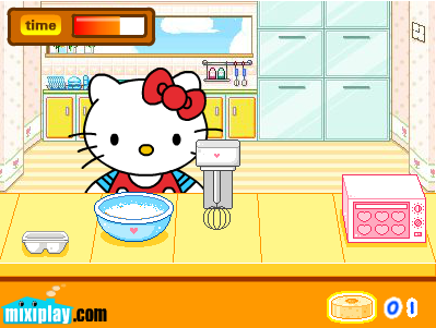 Hello Kitty Making Cake