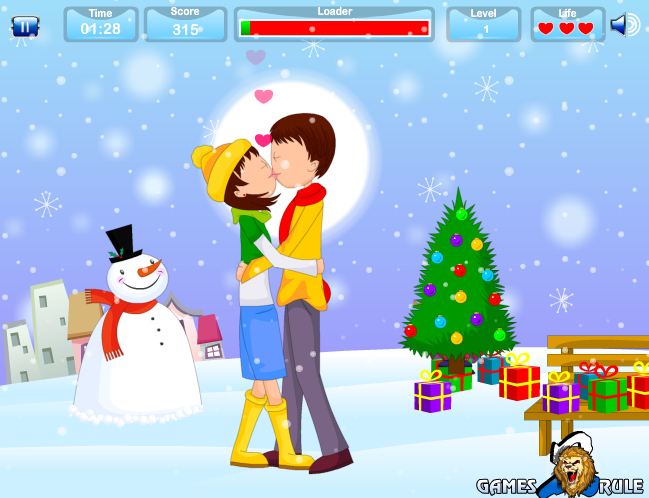 Christmas Love Kissing