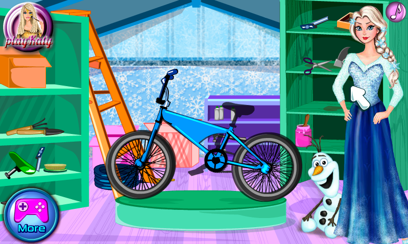 Elsa and Olaf Bike Decor