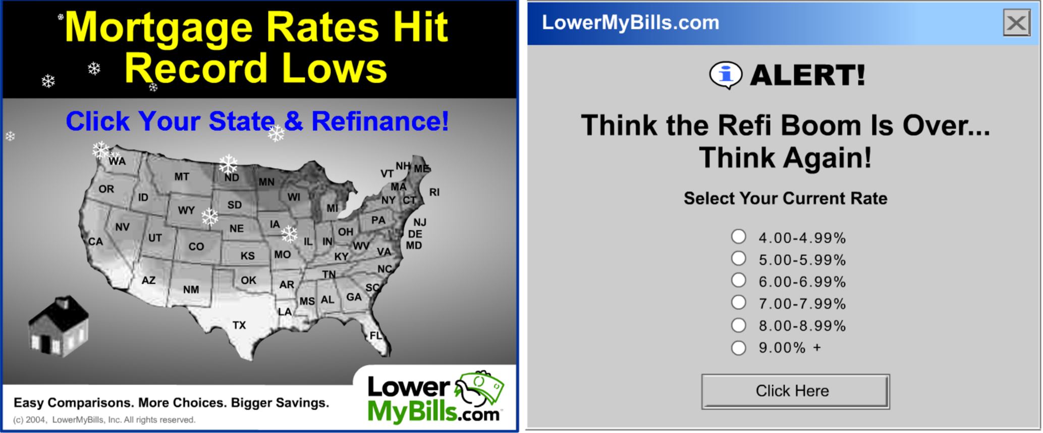 Lower My Bills February 2004 Banner Ads Set 1 (United States)