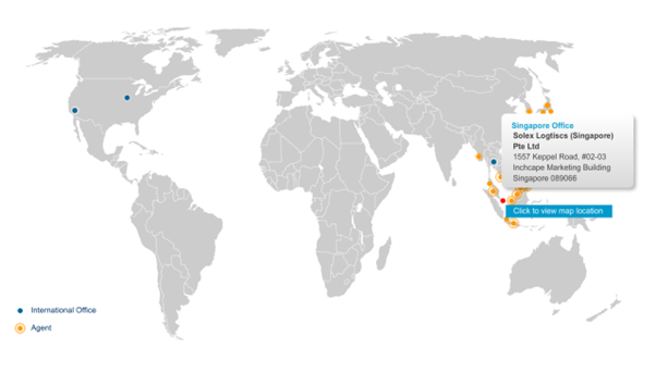 Solex Logistic: International Office Map