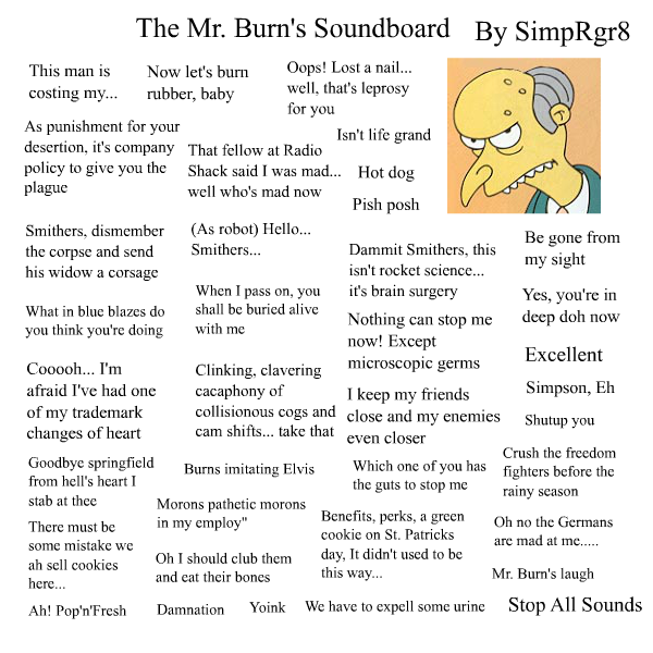 Mr. Burns Soundboard