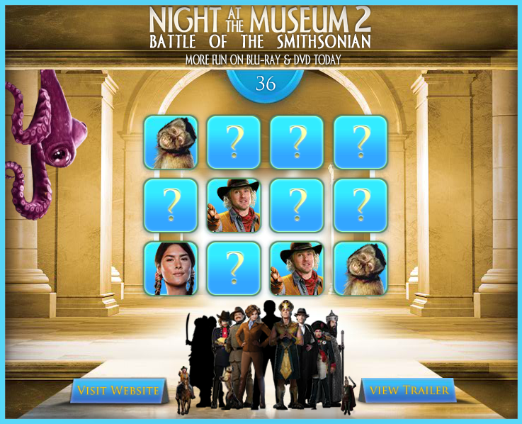 Night at the Museum 2: Battle of the Smithsonian - Matching Pairs