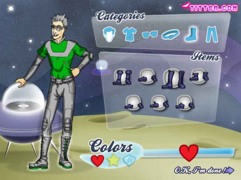 Space Boy Dress Up Game