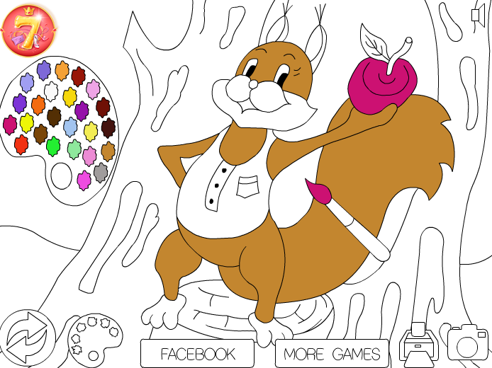 Autumn Squirrel Coloring