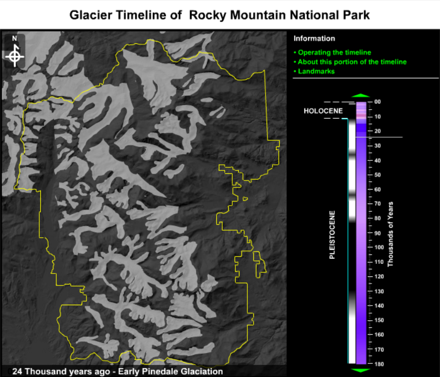 Glacier Timeline of Rocky Mountain National Park