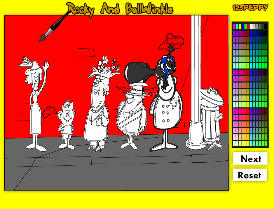 Rocky And Bullwinkle Online Coloring Game