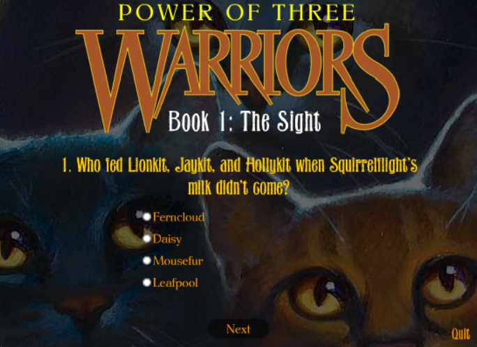 Warriors: Power of Three - Book 1: The Sight Quiz