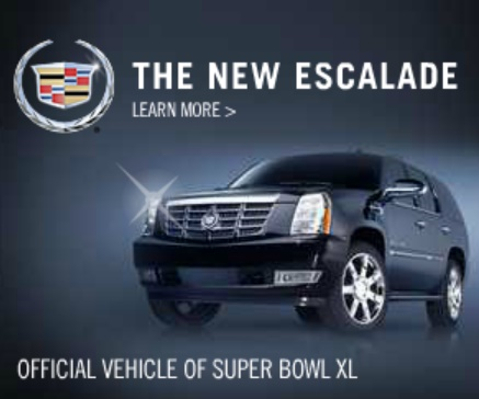 Cadillac Escalade "Official Vehicle of Super Bowl XL" Banner Ads (United States, 2006)