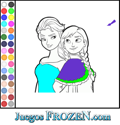 Colorear: Princesa Anna y Elsa