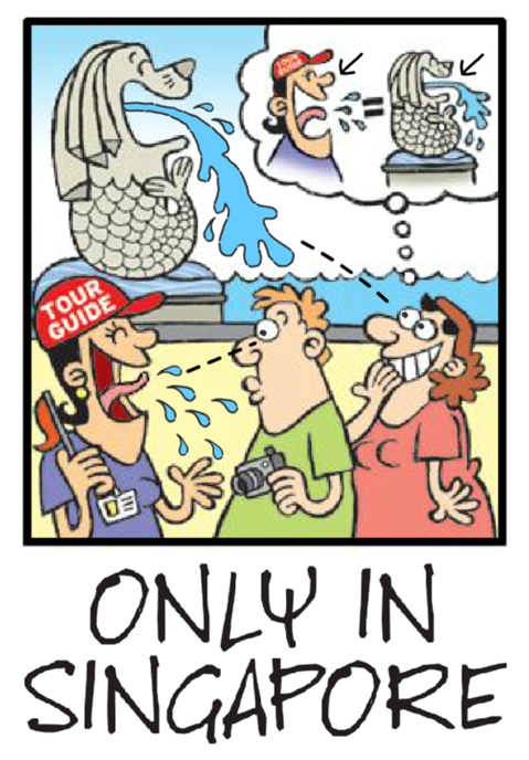 Only In Singapore: Merlion Postcard