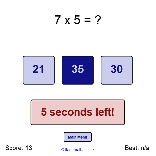 Beat the Clock Times Tables