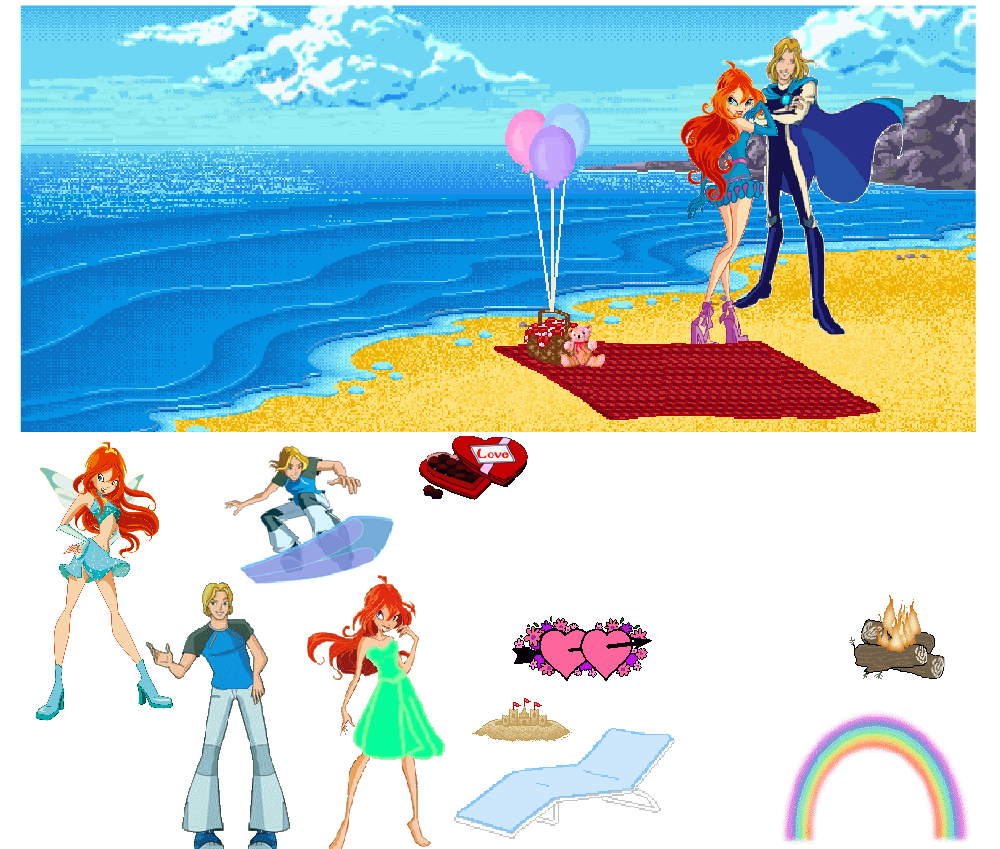 Игра Винкс "Идеальное свидание Ская и Блум"