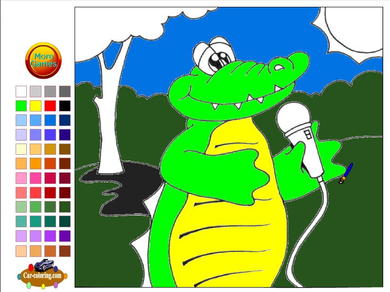 Singer crocodile coloring