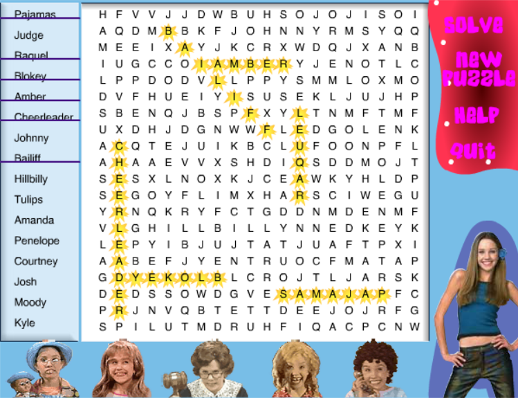 The Official Amanda Show Word Search