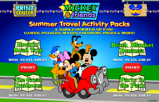 Mickey & Friends: Summer Travel Activity Packs