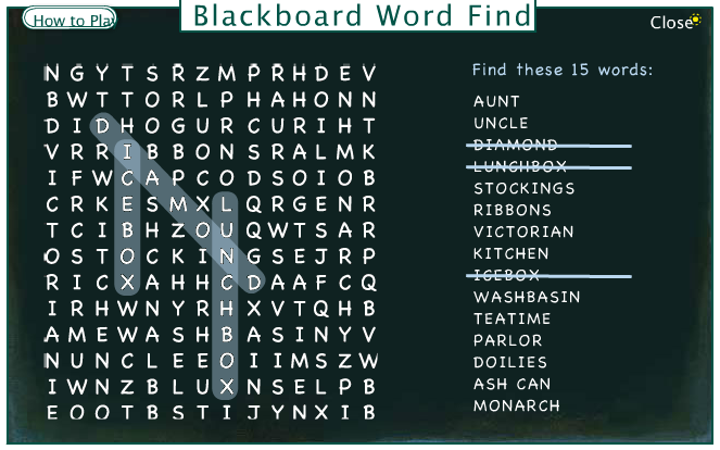 Blackboard Word Find