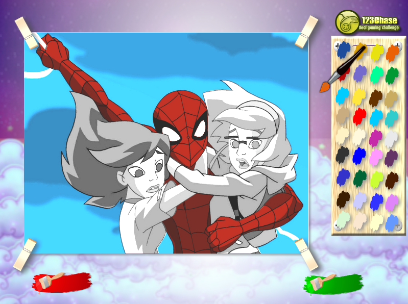 Spiderman Hug Kids Coloring