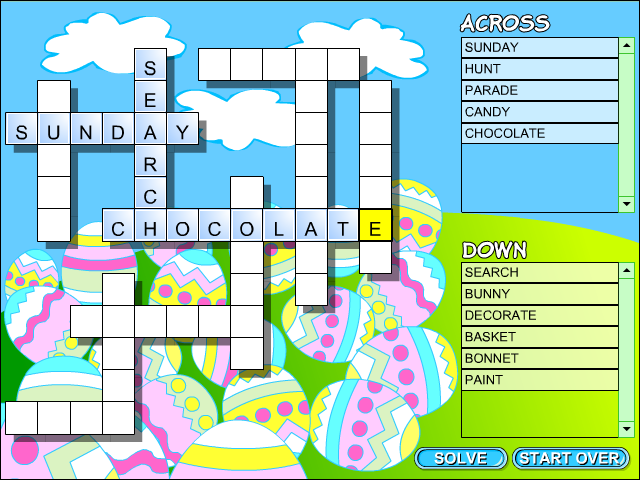 Happy Easter Fill-In Puzzle