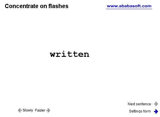 Speed Reading Lesson "Flash Words"