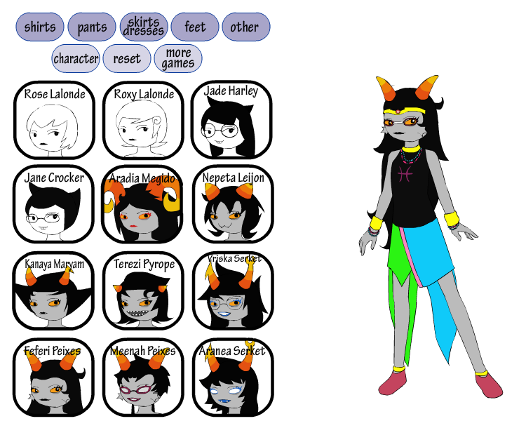 Homestuck Girls Dress Up