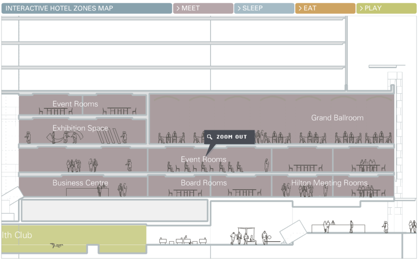 Sydney Hilton Hotel - Interactive Hotel Zones Map