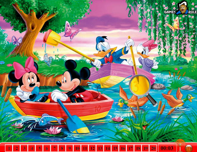 Hidden Numbers: Mickey Mouse