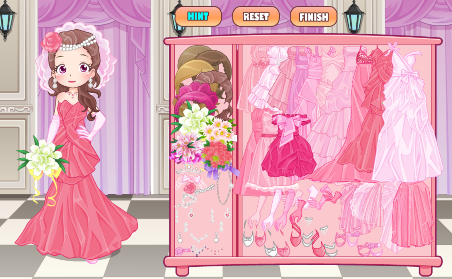 Pink Bride Dress Up Game