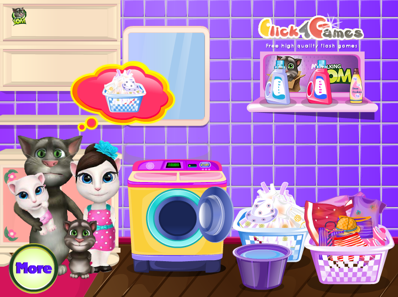 Tom Family Washing Clothes