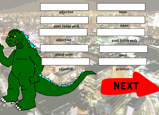 Godzilla Mad Libs!