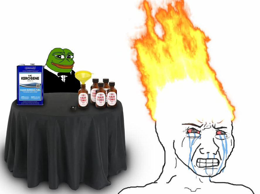 Wojak vs. Pepe: Burning Wojak