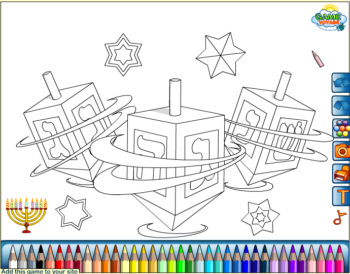 Hanukkah dreidels coloring