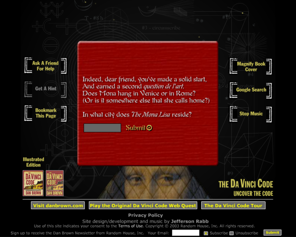 The DaVinci Code: Uncover the Code