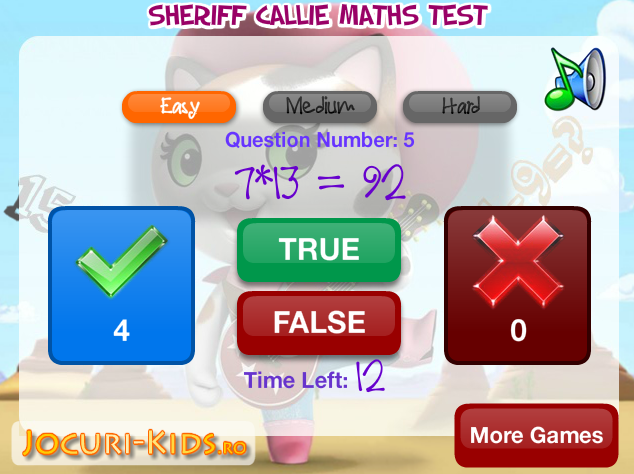 Sheriff Callie Maths Test