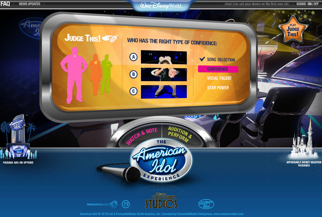 The American Idol Experience Microsite