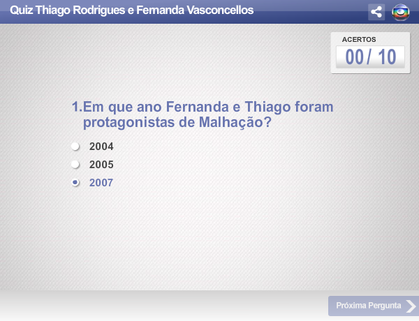 Quiz Thiago Rodrigues e Fernanda Vasconcellos