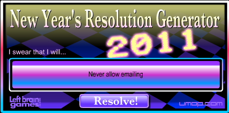 New Year's Resolution Generator 2011