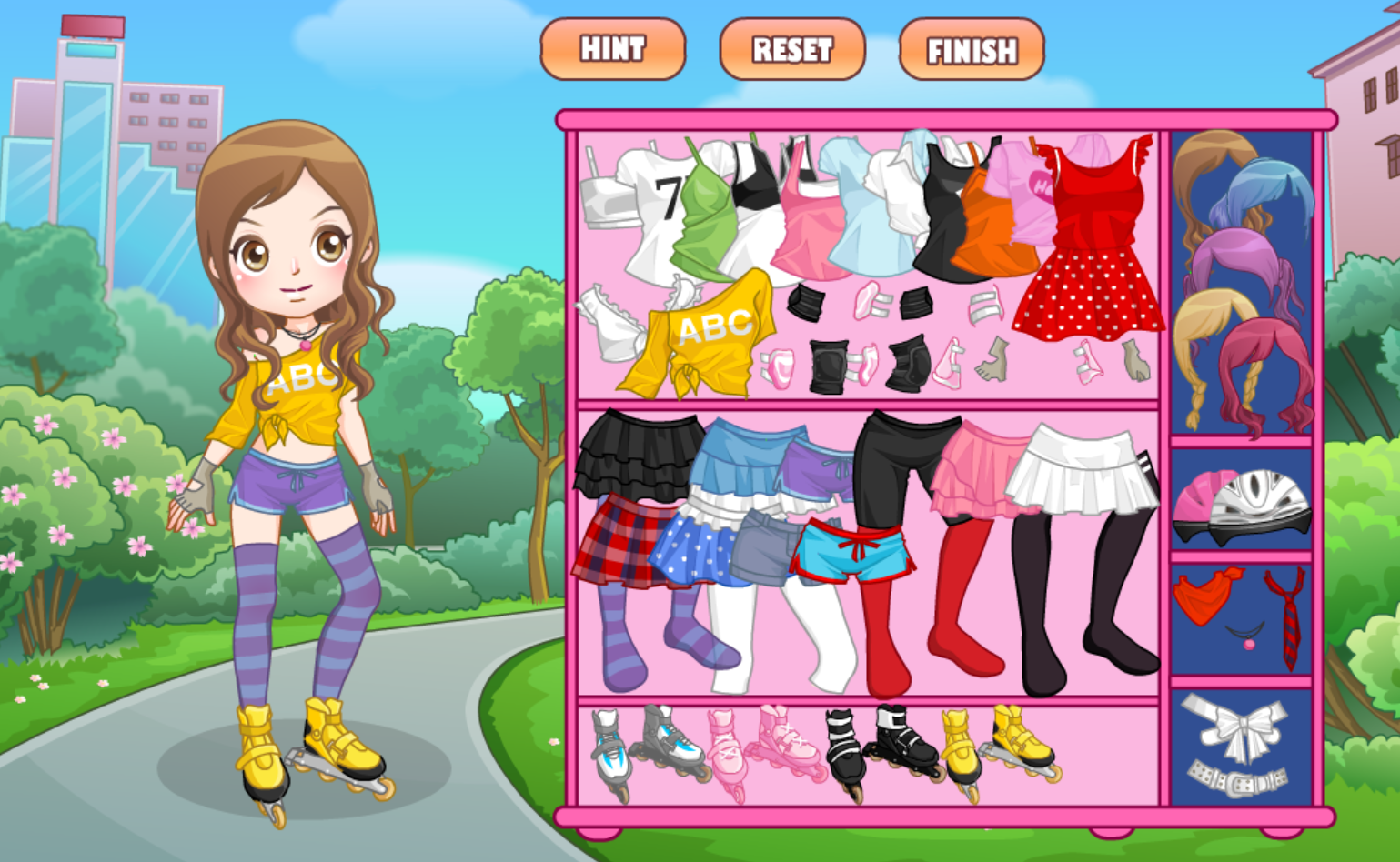 Roller Skating Girl Dress Up Game