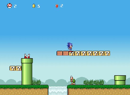 Sonic Lost in Mario World