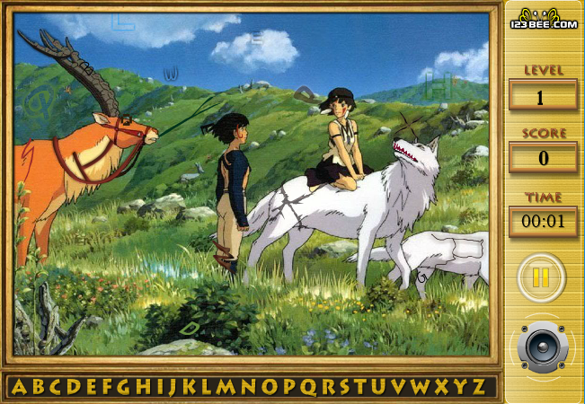 Princess Mononoke - Find the Alphabets