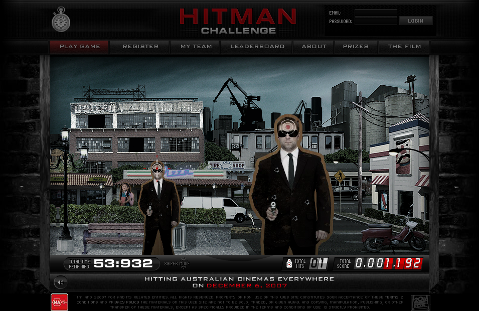 Hitman Challenge Microsite