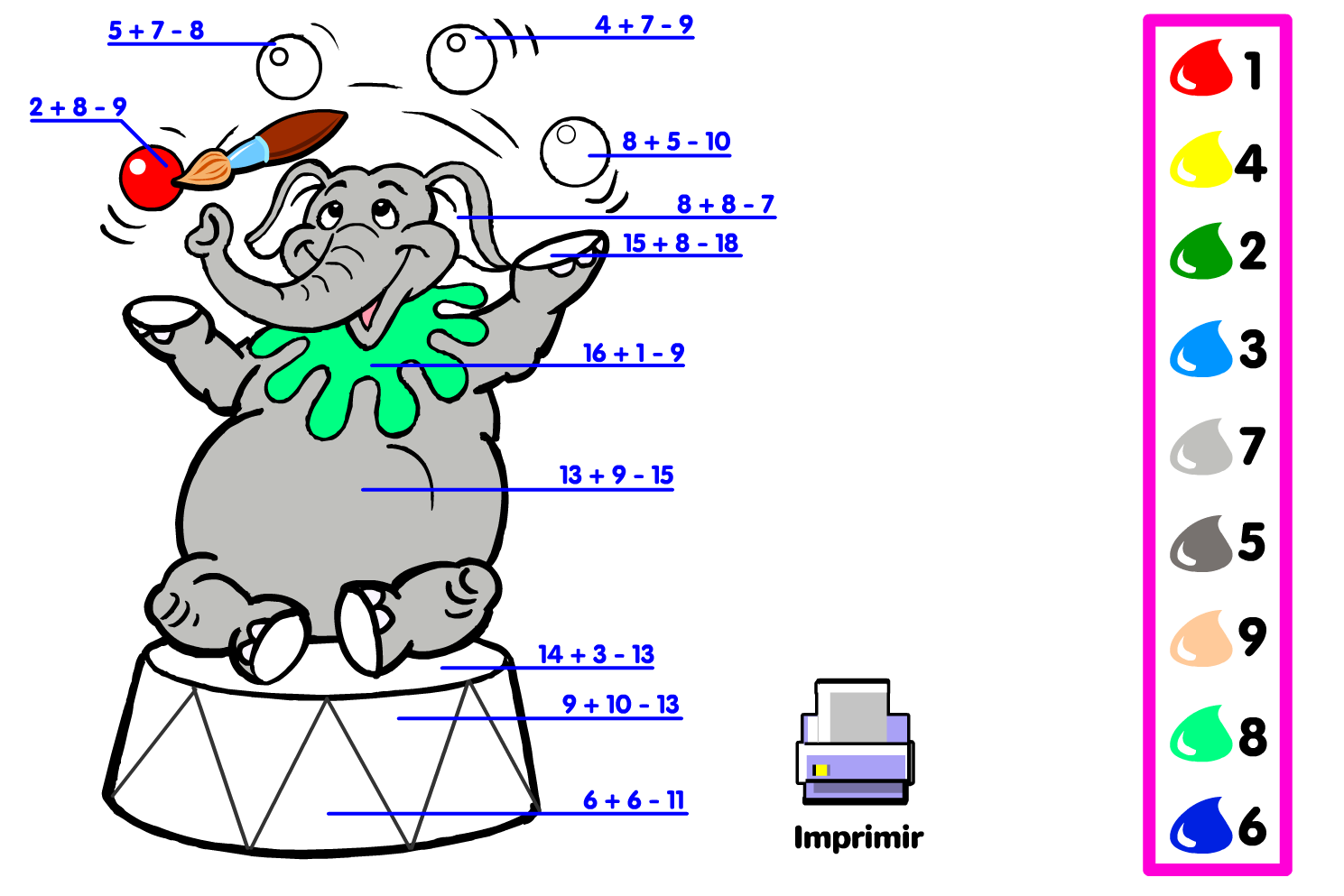 Calcule e Pinte