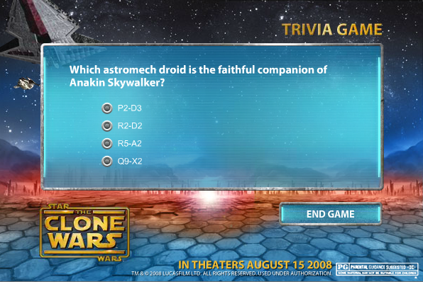 Star Wars: The Clone Wars Trivia Game