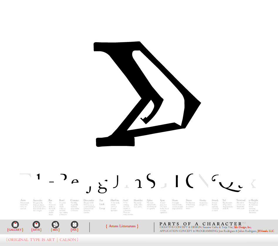 TypeIsArt presents Parts of a Character