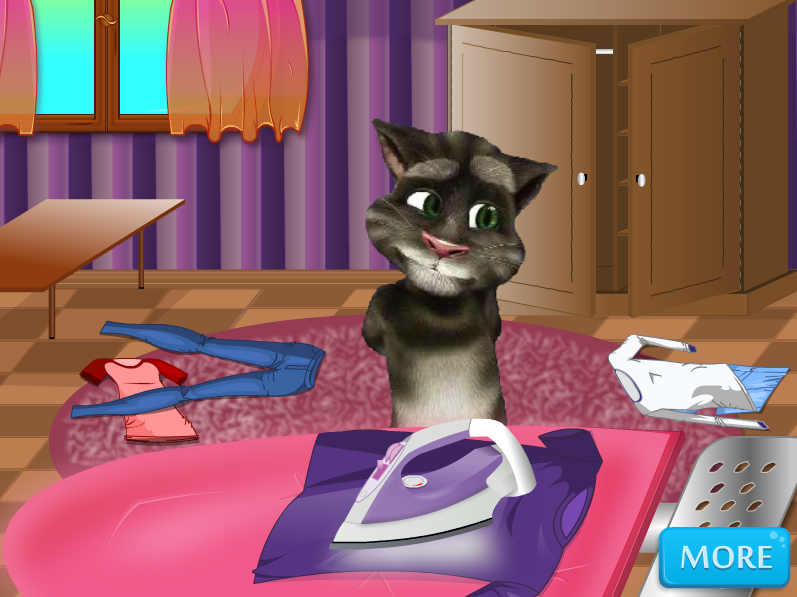 Talking Tom Ironing