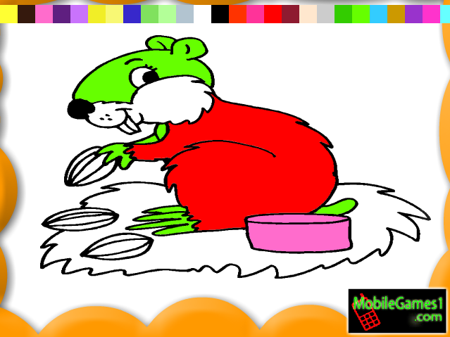 Hungry Squirrel Coloring Game