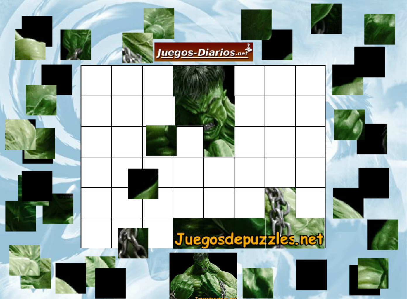 Juego puzzle de hulk