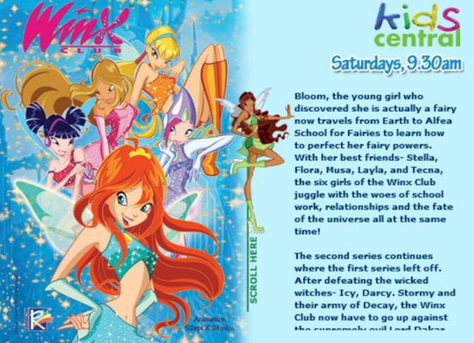 Kids Central Singapore: Winx Club Microsite