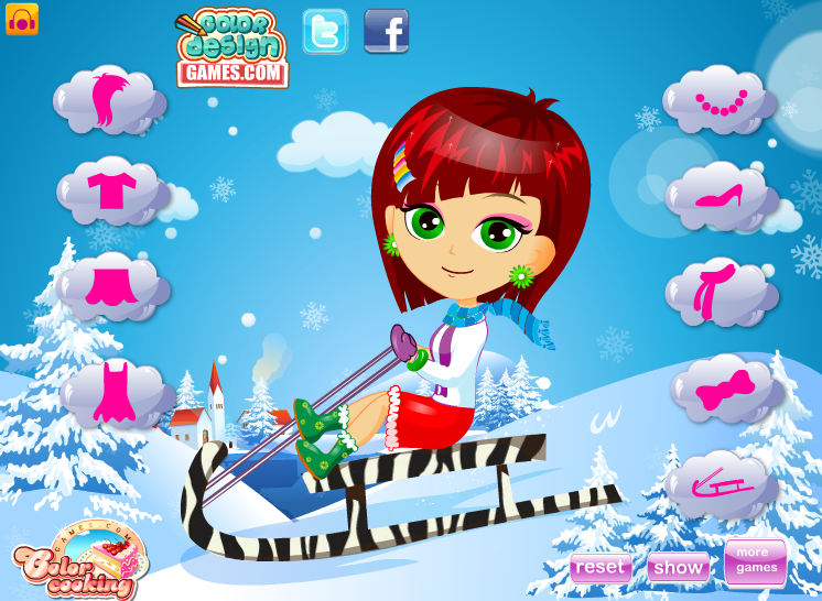 Skiing Fun Dressup