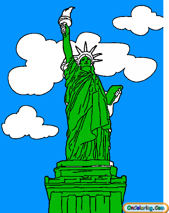 Coloring Monuments America - 1 - Statue Of Liberty
